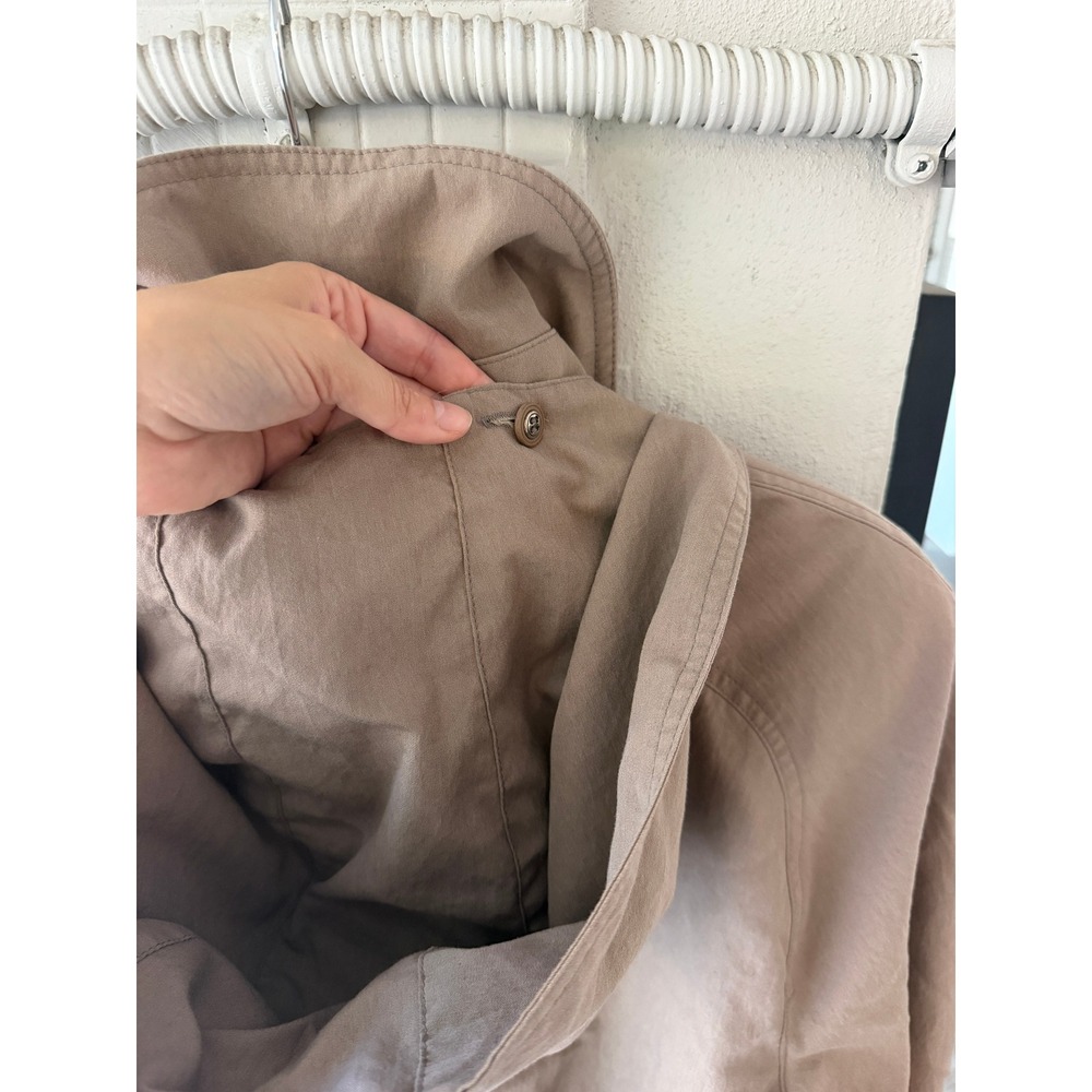 London Fog Womens 12 Reg Taupe Trench Coat Belted Detachable Hood Vintage - Picture 9 of 13